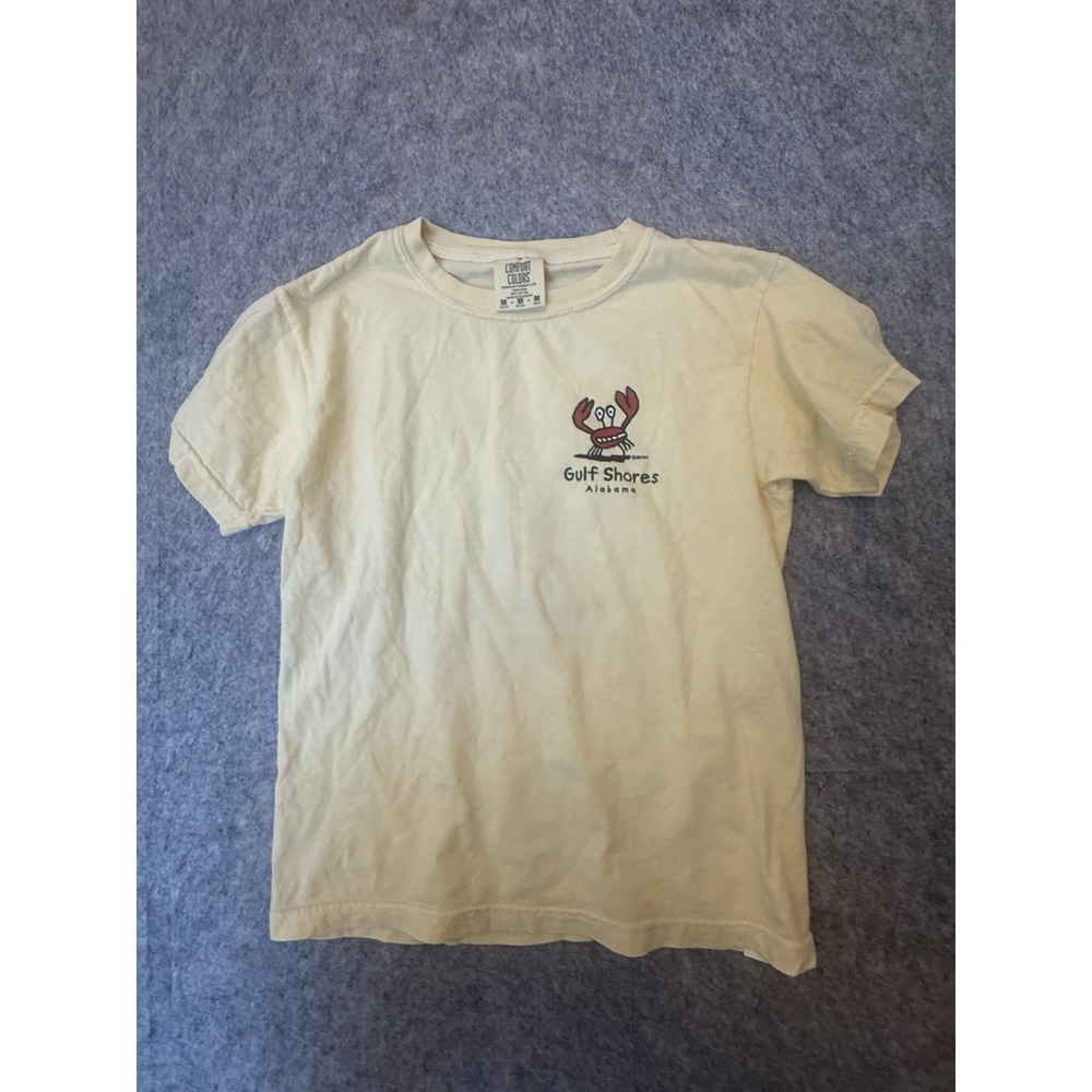 Comfort Colors Youth M Gulf Shores Alabama Crabby Guy Crab T Shirt Coastal Beach